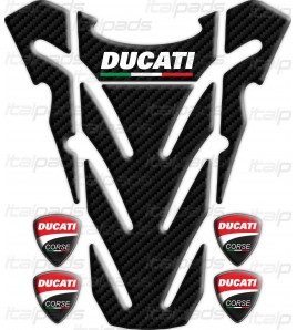 Paraserbatoio DUCATI monster carbonio "top wings" carbon TANK PAD sticker + 4