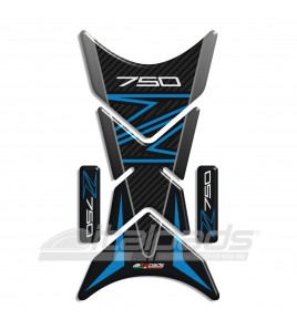 Paraserbatoio compatibile per kawasaki Z750 blu/azzurro, mod. "Shark"+ 2 Omaggio